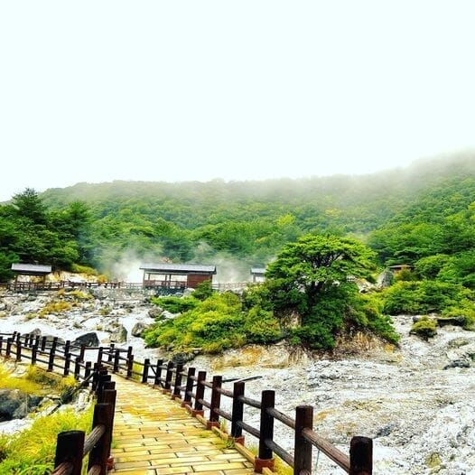 Mt.Resort 雲仙九州ホテル付近の雲仙地獄谷の風景
